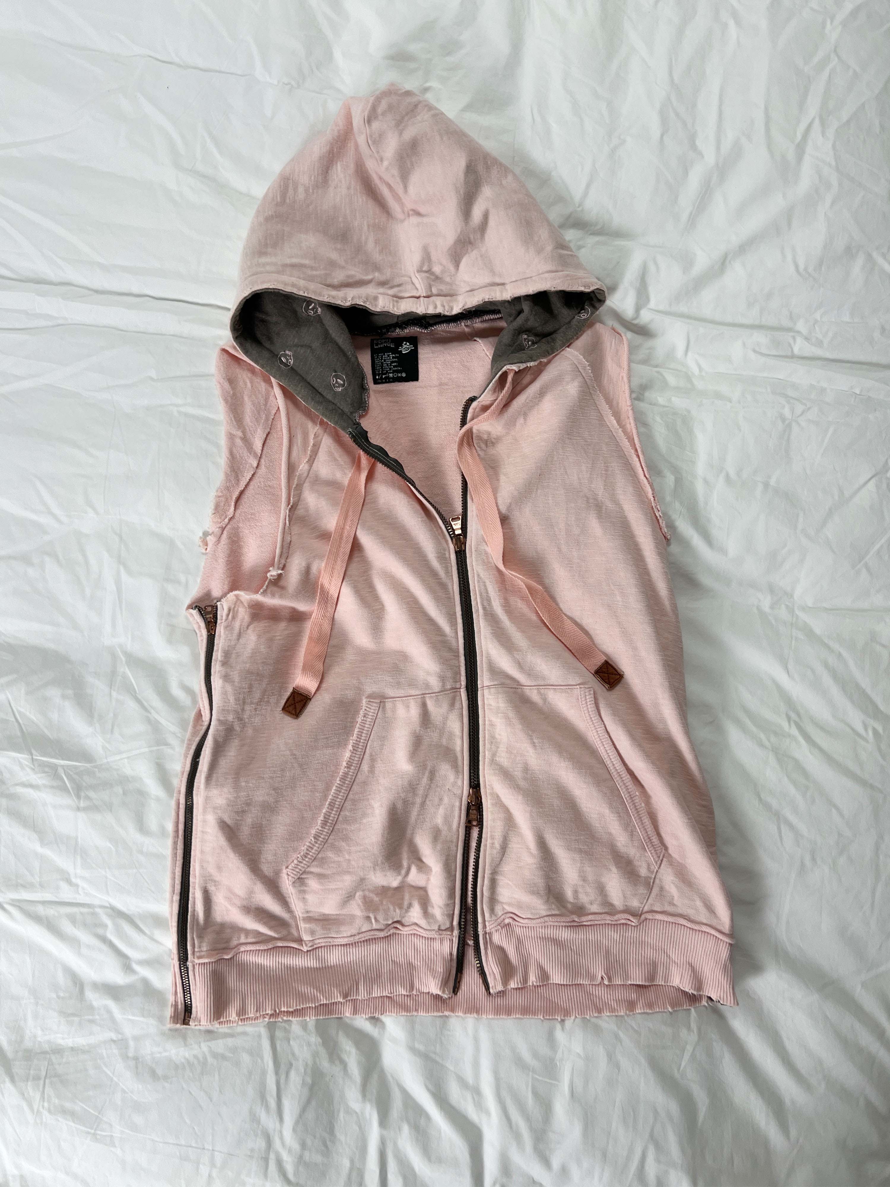 PPFM sleeveless pink hoodie